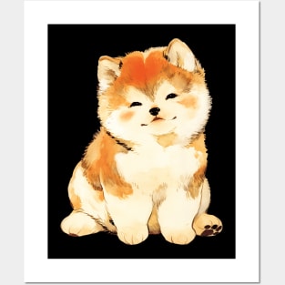 Cute Shiba Inu Puppy Posters and Art